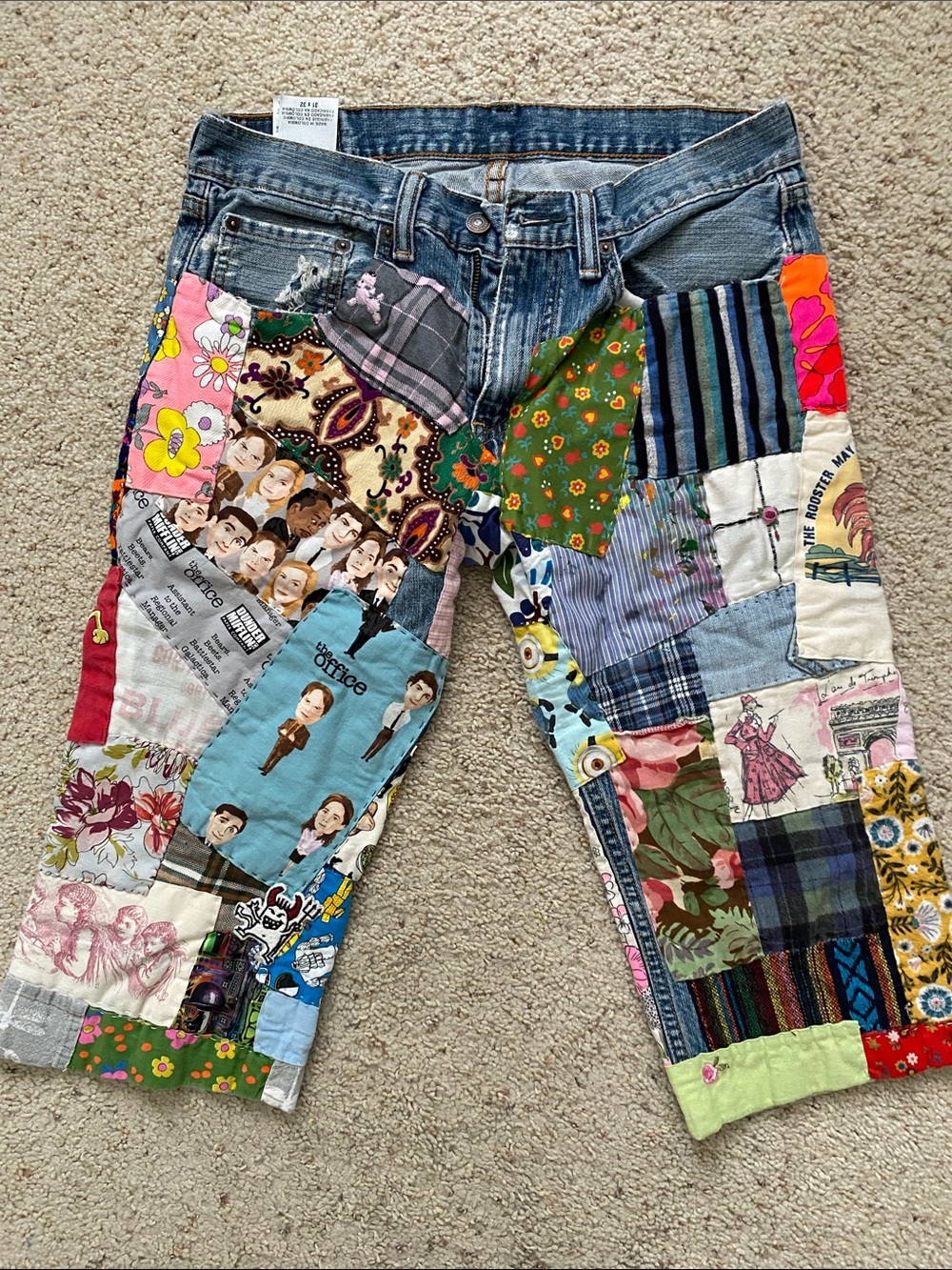 Patched Levi’s 559s. 31x17.